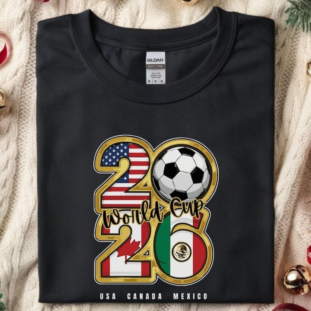 World Cup 2026 T Shirt USA Canada Mexico Soccer Graphic T Shirt